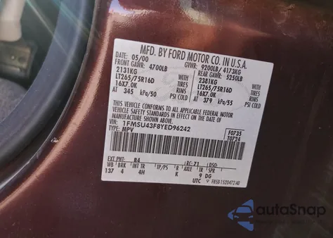 2000 Ford Excursion Limited from USA, damaged, VIN 1FMSU43F8YED96242